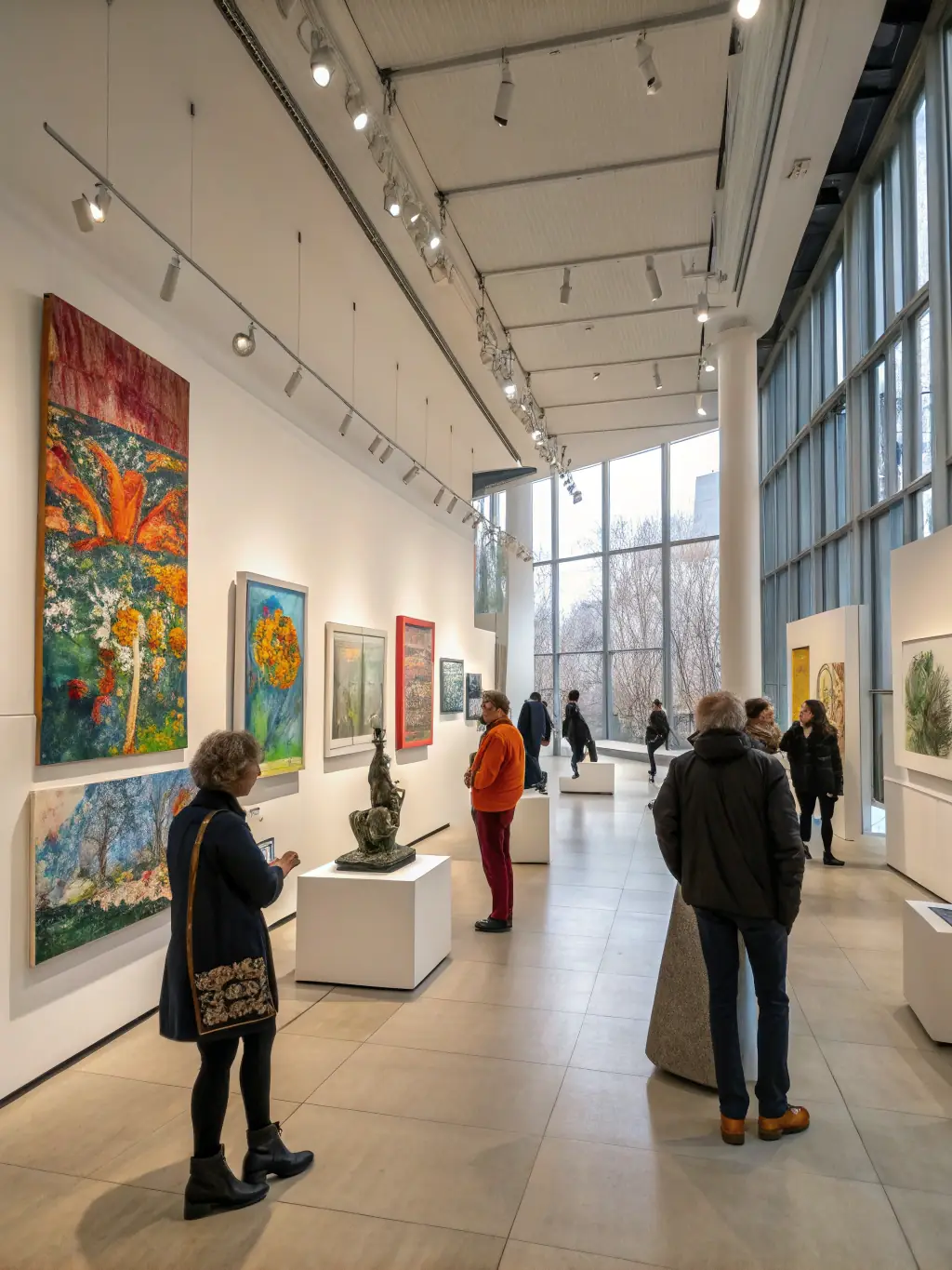 An image of local artists creating artwork inspired by historical artifacts, displayed in a community exhibition.